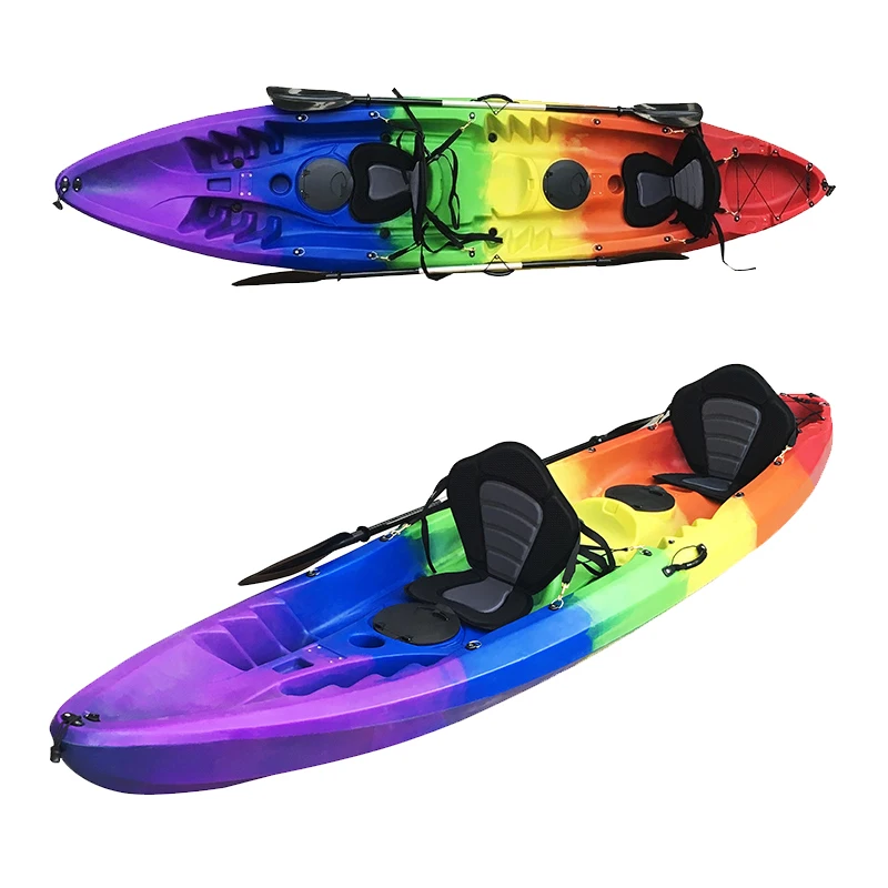 12ft tandem kayak 2 persons Seater sit on top seat kayak with double paddle fishing kayak for sale