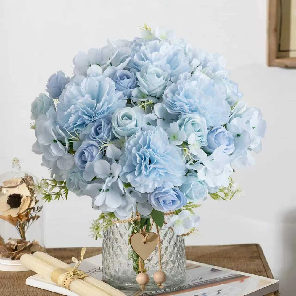 

6Pc Artificial Flower Festival Wedding Bridal Bouquet Wreath Home Room Table handmade Decor Outdoor Garden DIY Gift Accessori