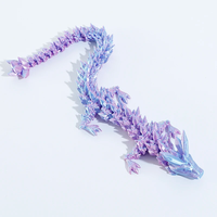 3d Printed Crystal Dragon Antistress Fidget Toy Rotatable Articulated removable Figure Radiant And Dazzling Colors 30/40/53CM
