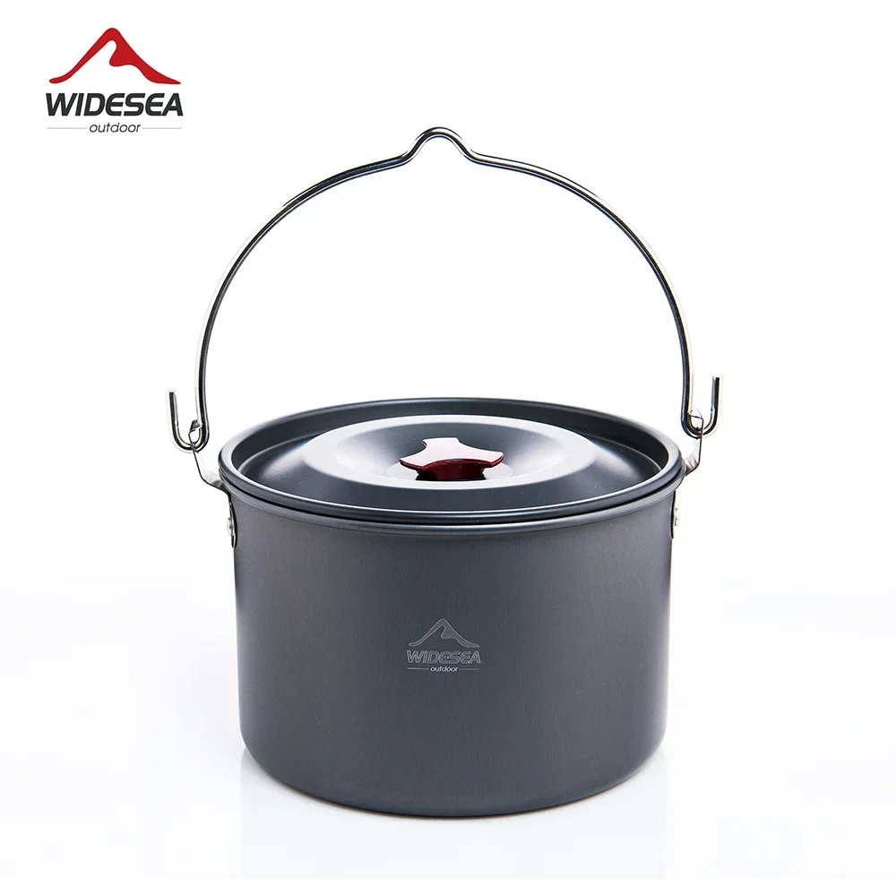 

Widesea 4L Stockpot Camping Hanging Pot Cookware Outdoor Bowler Tableware Picnic Cooking Tourism Fishing Kitchen Equipment