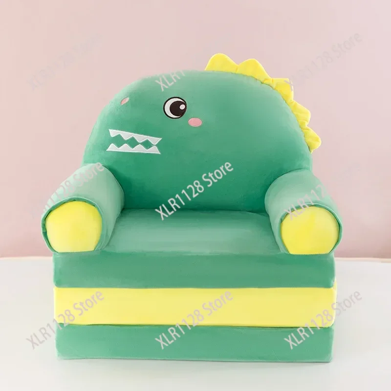 Cartoon Folding Small Sofa Plush Lazy Sofa with Removable Cover Soft Seat for Home Use