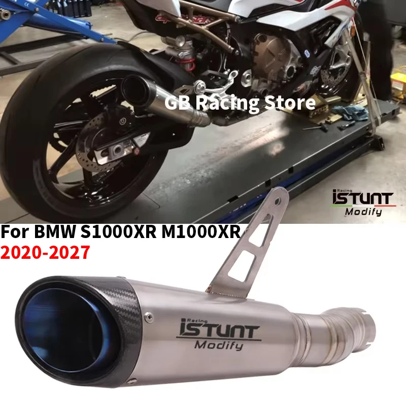 Slip On For BMW S1000XR M1000XR 2020 - 2027 Motorcycle Exhaust System Escape Moto Middle Link Pipe Connect Carbon Fiber Muffler