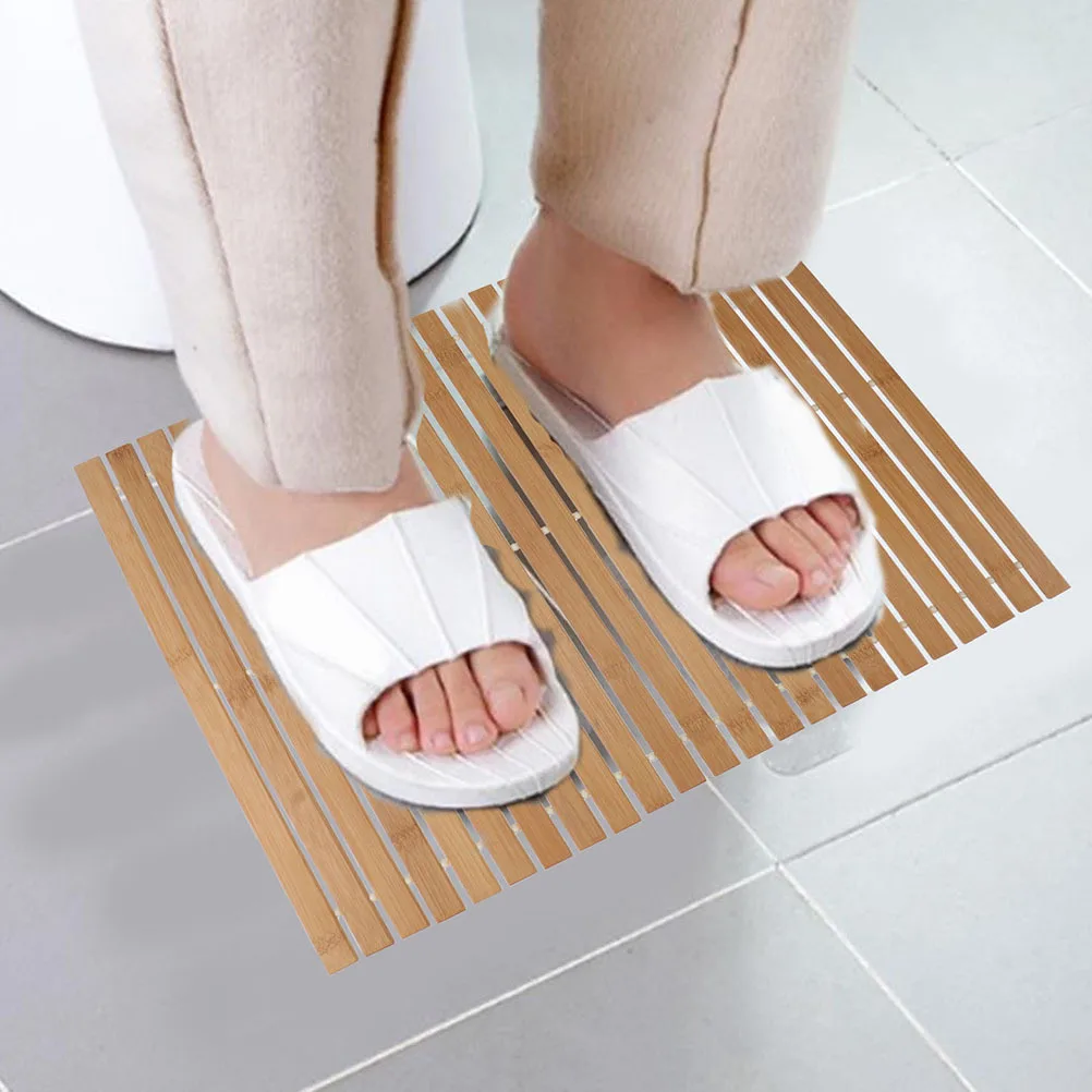 

Anti-Skid Bamboo Mat Style Non-Slip Floor Cushion For Bathroom Bedroom Foot Pad Decorative Housewarming Gift
