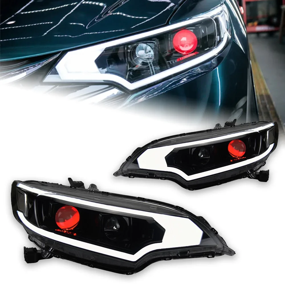 

Car Styling Head Lamp for Jazz Fit LED Headlight 2014-2018 Turn Signal LED DRL Double Lens Hid Bi Xenon Auto Accessories