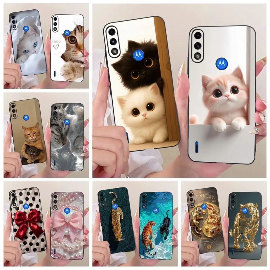 Funda para Motorola Moto E7i Power XT2097-13, diseño de gato, pintada, moderna, de TPU suave, para Motorola Moto E7 Power.