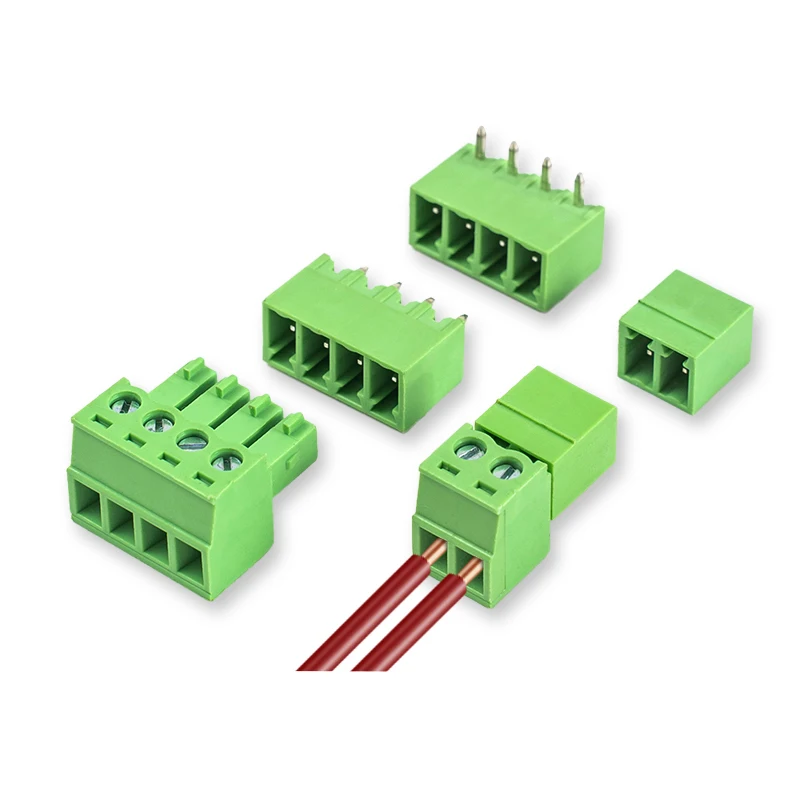 Welding 2EDG-3.81MM Terminal Block Set - 15EDGVC/RC Straight/Curved Pin, 2P-24P Plug-In (M/F)