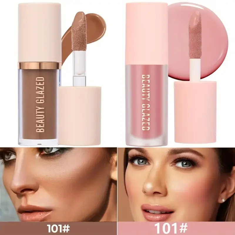 Ensemble de maquillage pour fard à joues et corps liquide, mat, léger et imperméable, Combo de beauté naturelle lisse pour femmes, 2 pièces/ensemble