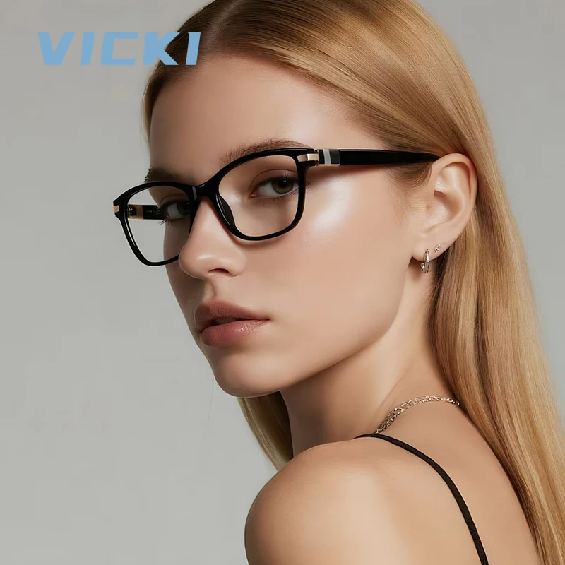 

VICKI Модный женский классический стиль, простые очки, персонализируемые очки по рецепту, очки с защитой от синего света, мультифокальные LS221