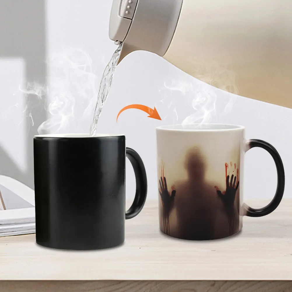 

Керамическая кофейная кружка, меняющая цвет, 11 унций, Кружка для морфия ходячих мертвецов, Термочувствительная чайная чашка для кофе, чая, молока