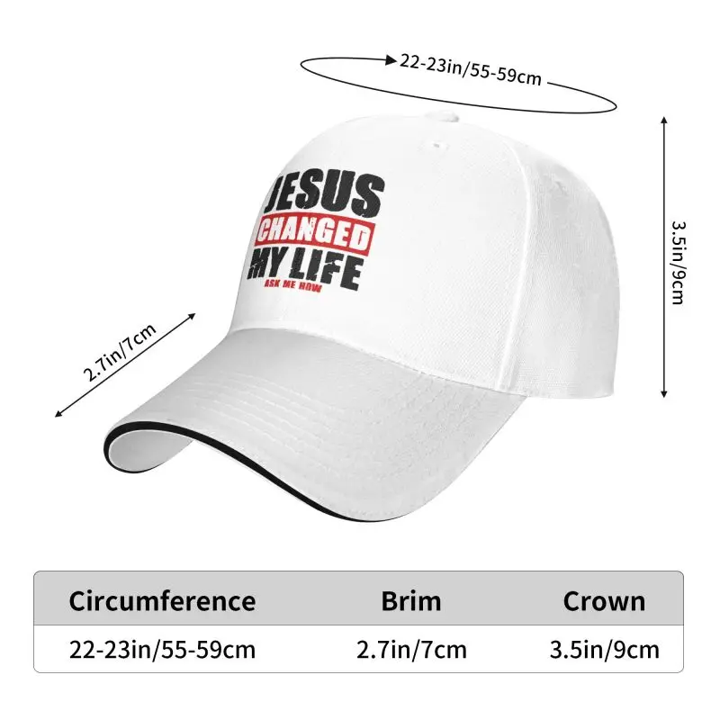 Classic Unisex Christ Jesus Changed My Life Baseball Cap Adult Adjustable Dad Hat Men Women Hip Hop