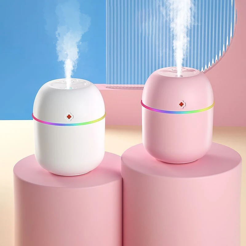 220/250ML USB Mini Ultrasonic Air Humidifier Essential Oil Aroma Diffuser with LED Color Lamp for Home Car Mute Mist Maker