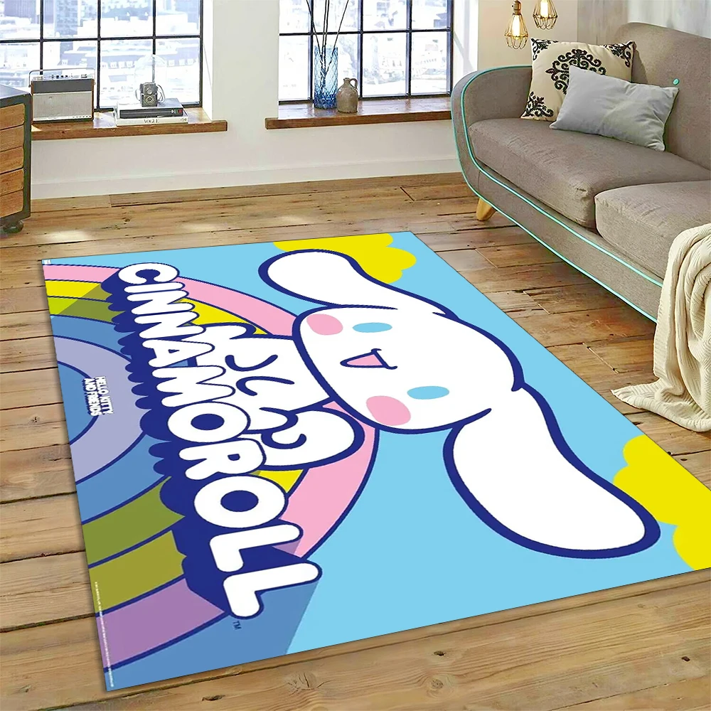 

Cinnamoroll Cartoon Dog Sanrio Girls Carpet Rug for Home Living Room Bedroom Sofa Doormat Decor,kids Area Rug Non-slip Floor Mat