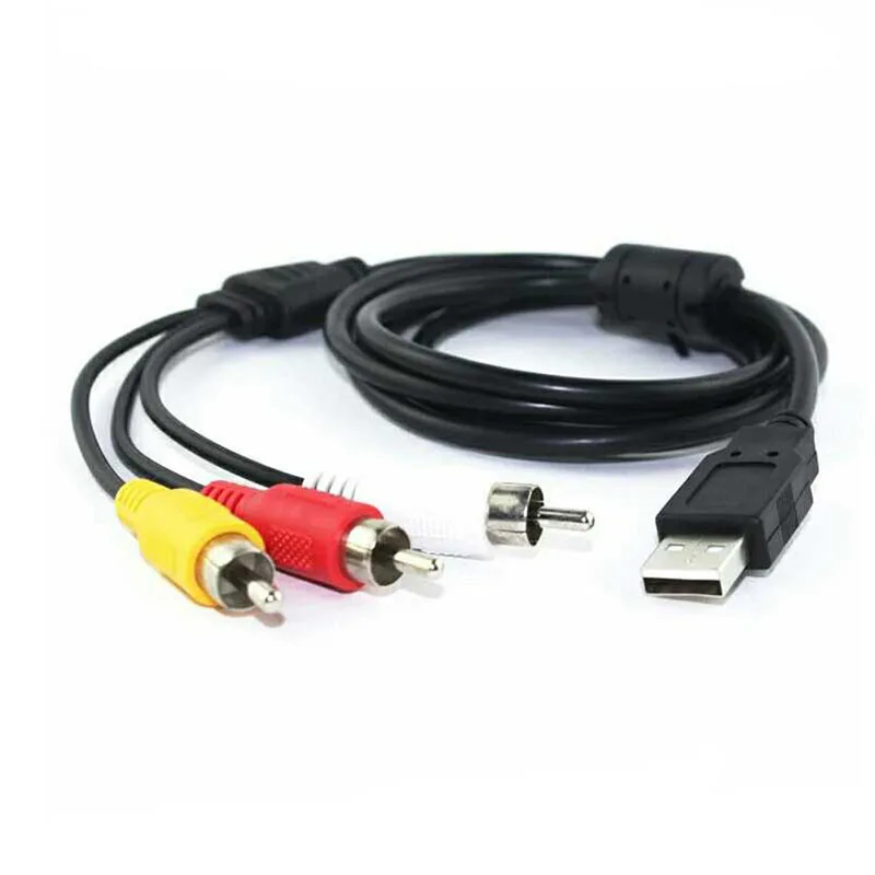 1.5m USB ชาย 3RCA ชายสายวิดีโอ USB 2.0 ไปยัง AV video converter USB สายแปลงวิดีโอ F1