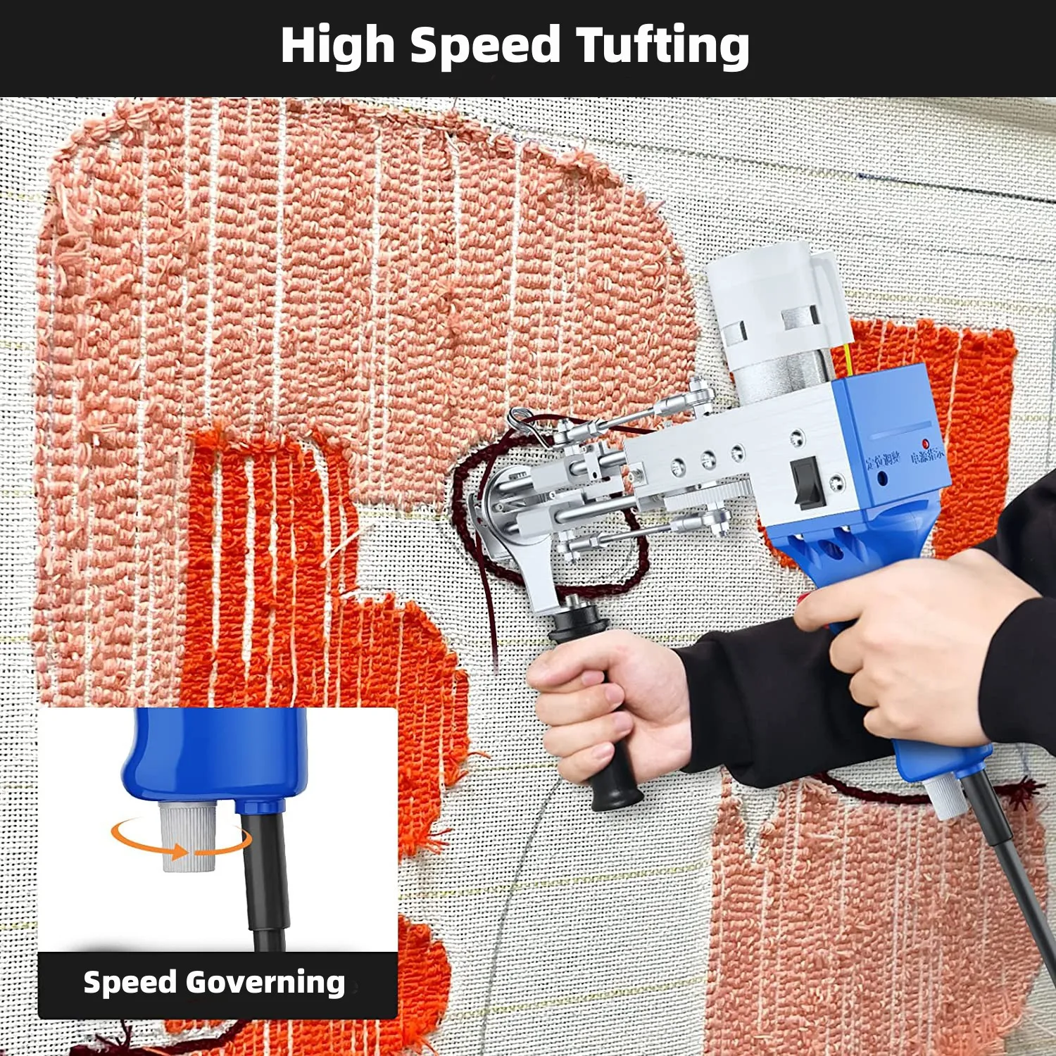 Electric Carpet Tufting Gun, Carpet Weaving, Flocking Machines, Upgrade, 2 in 1