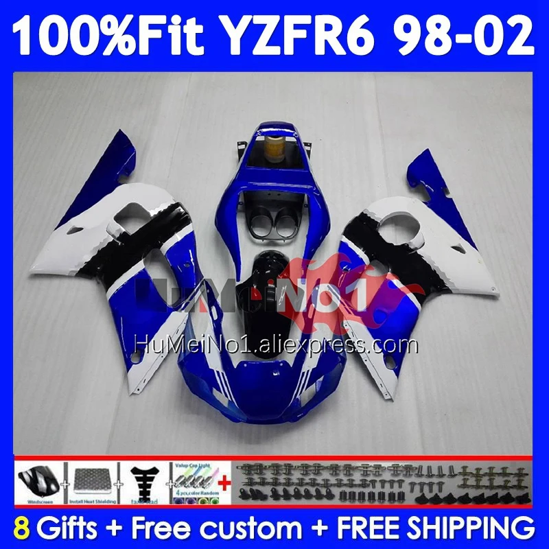 OEM Body For YAMAHA YZF-R6 YZF R6 R 6 YZF600 355No.20 YZFR6 Blue white 98 99 00 01 02 YZF-600 1998 1999 2000 2001 2002 Fairing