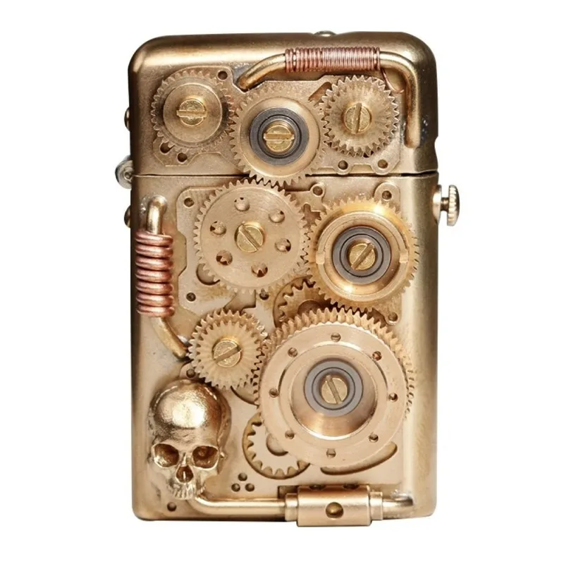 Zorro Steampunk briquet créatif engrenage liaison en laiton rétro manuel personnalisé Machine No.1 cadeau Collection pour hommes briquets fumer
