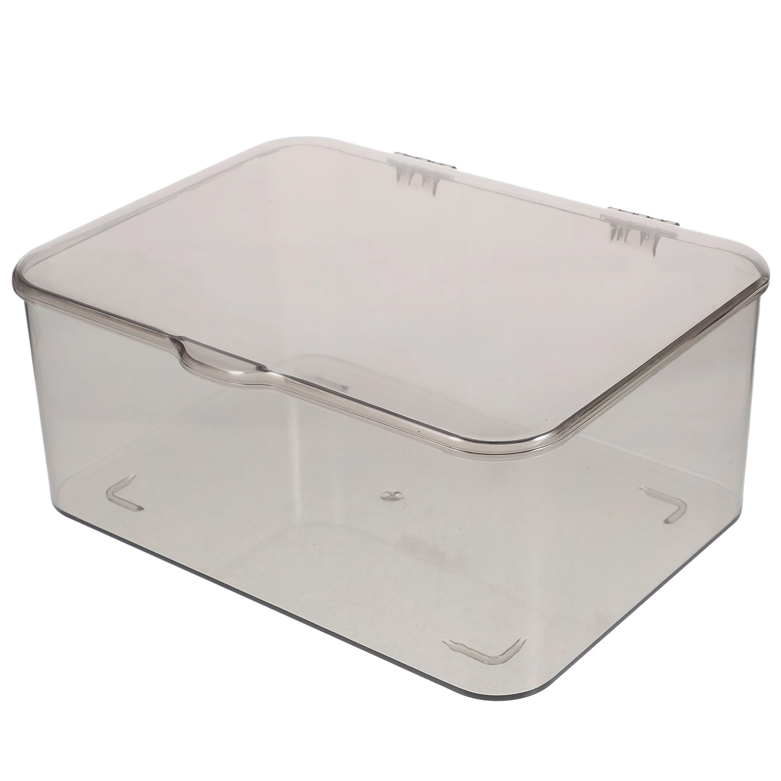 

Desk Hinged Storage Box Organizer Clear Desktop Plastic Storage Box Tea Set Sundry Makeup Case Office Organizer