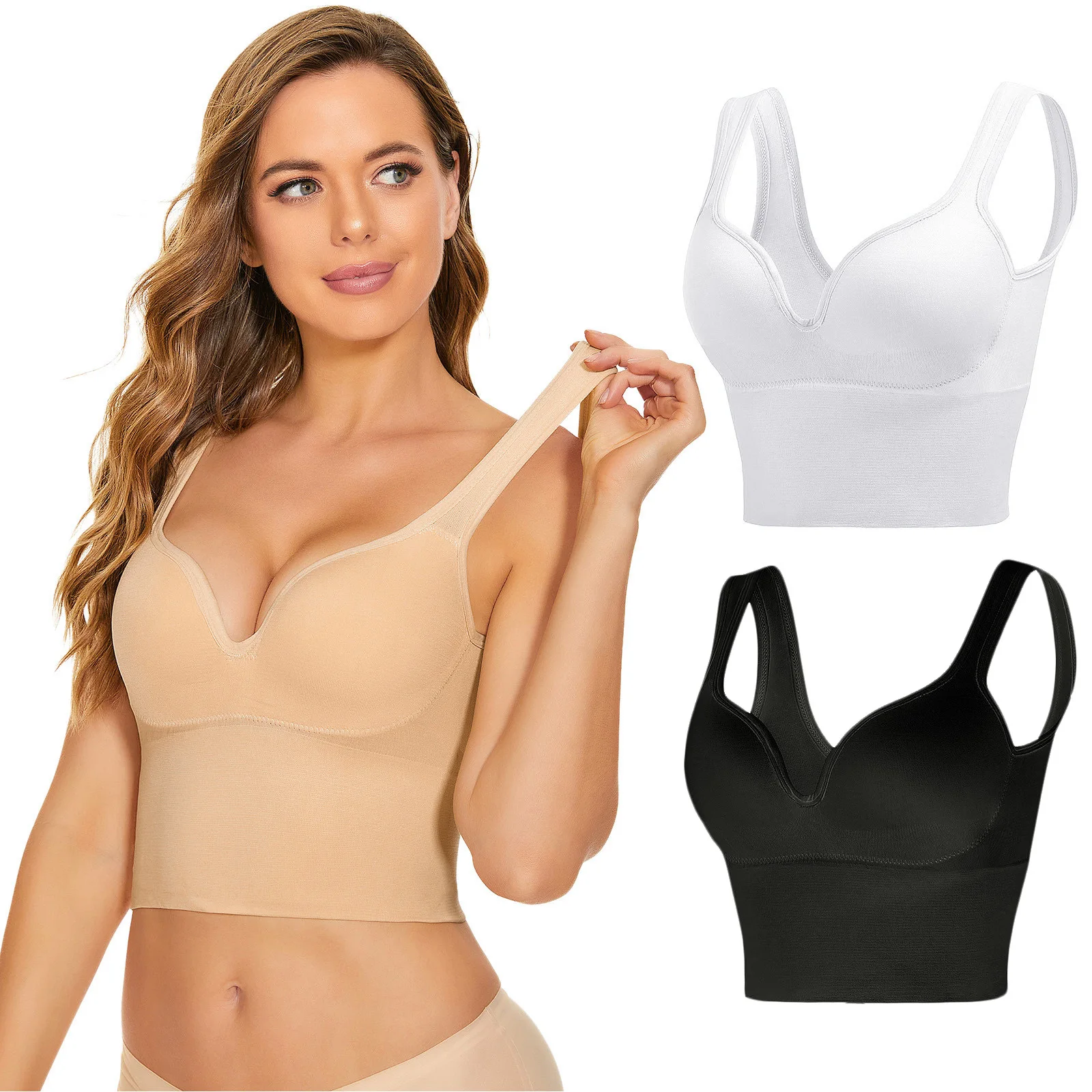 For Women Female Sports Bra Wireless Unwired Sexy Push Up Bra Top Bralette Women\'s Underwear Without Bones Frame