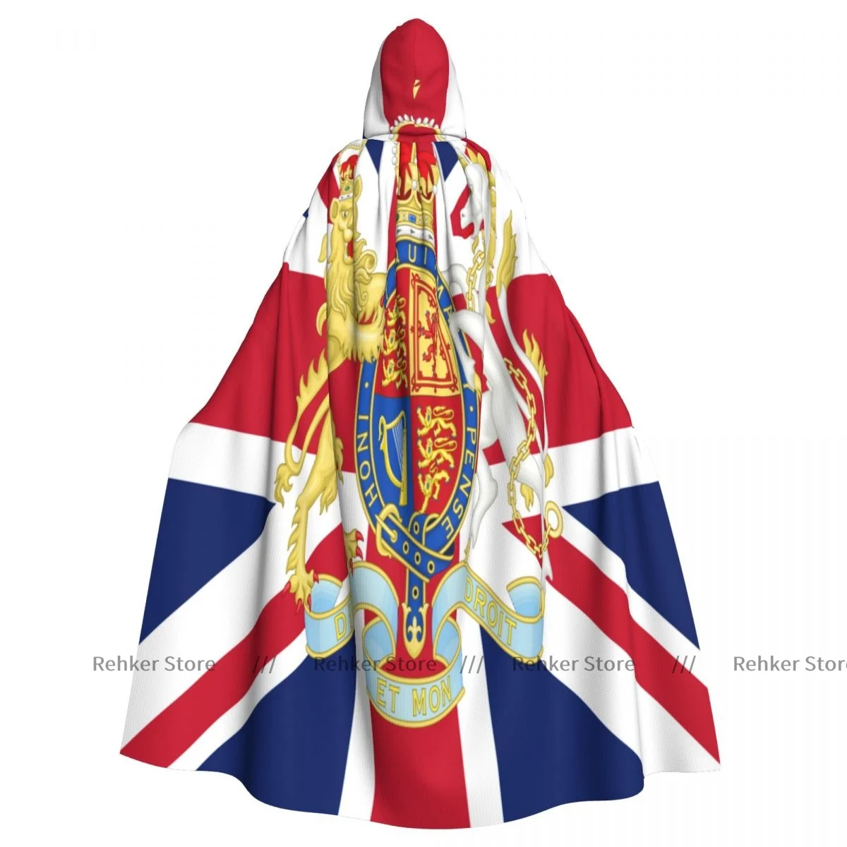 Queen Elizabeth Platinum Jubilee Souvenirs British Flag Cloak Hooded Cosplay Costume Halloween Adult Long Party Cape