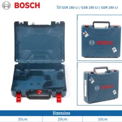 Bosch-Caixa Multifuncional Para Armazenamento De Hardware, Caixa De Ferramentas Média, Mala De Plástico Para 18VGSR, GSB, Furadeira Elétrica 180Li, 35x29x10cm