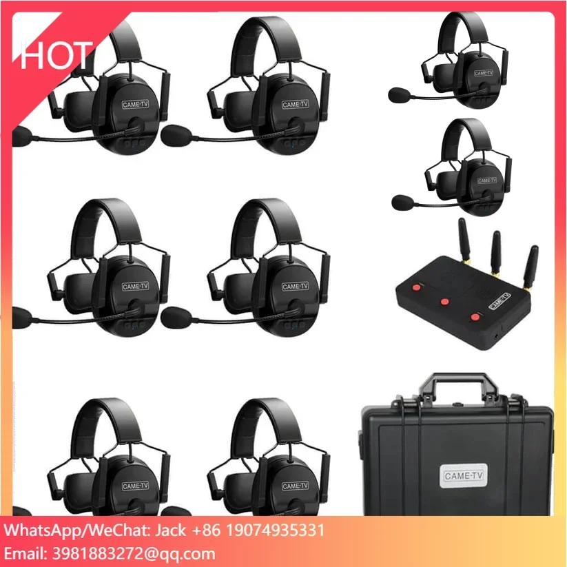 

Full-Duplex Professional True Wireless Intercom System 6 Double Headsets
