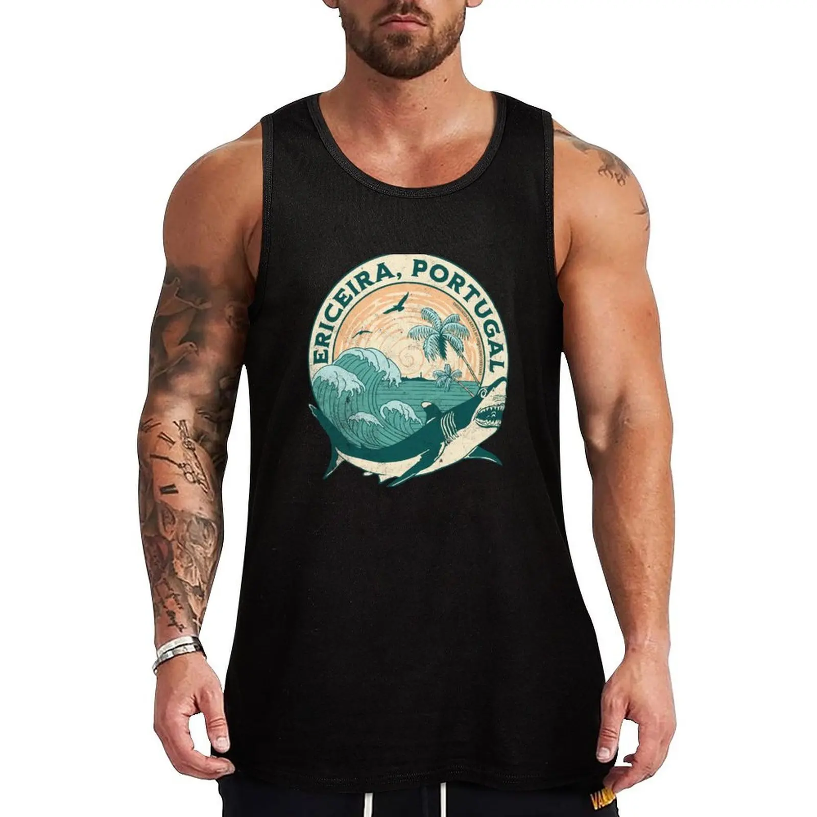 

Ericeira, Portugal- Ride the Best Waves - Tank Top Vest male gym training accessories Men's sports t-shirt
