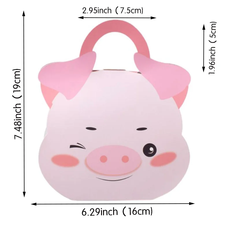 10/20PCS Jungle Safari Cat Pig Animal Candy Box Baby Shower Gift Box Children Birthday Favors Packaging Bag Party Supplies