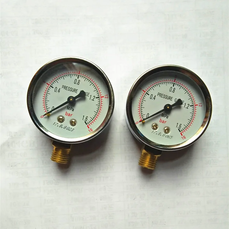 Y-60mm 0~1.6MPa Air compressor hydraulic pressure gauge General use of air pump accessories No.C1741