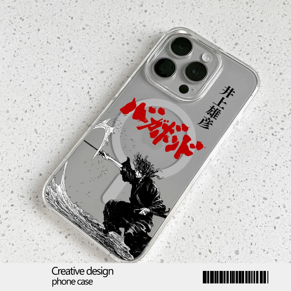 Vagabond Manga Phone Case for iPhone 12 11 13 14 15 16 Max Pro Plus Magsafe Magnetic Wireless Cover