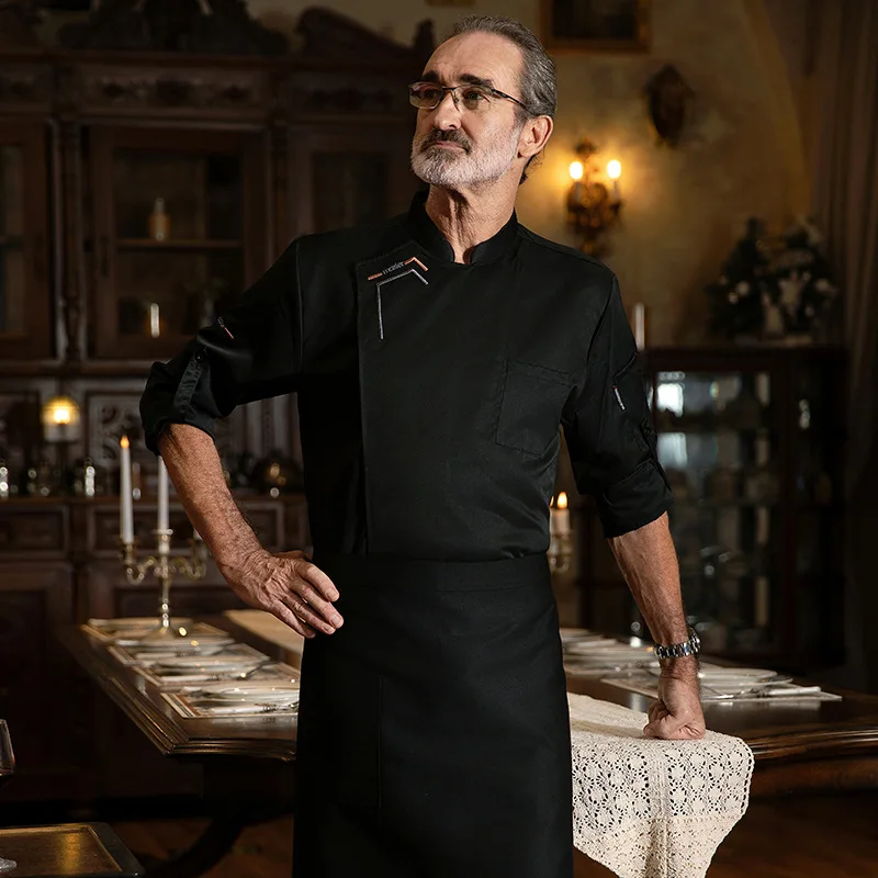 Odzież robocza dla szefa kuchni, długi rękaw, jesień-zima, restauracja, kuchnia, kuchnia zachodnia, catering, stołówka, pieczenie ciast, chleba, odzież