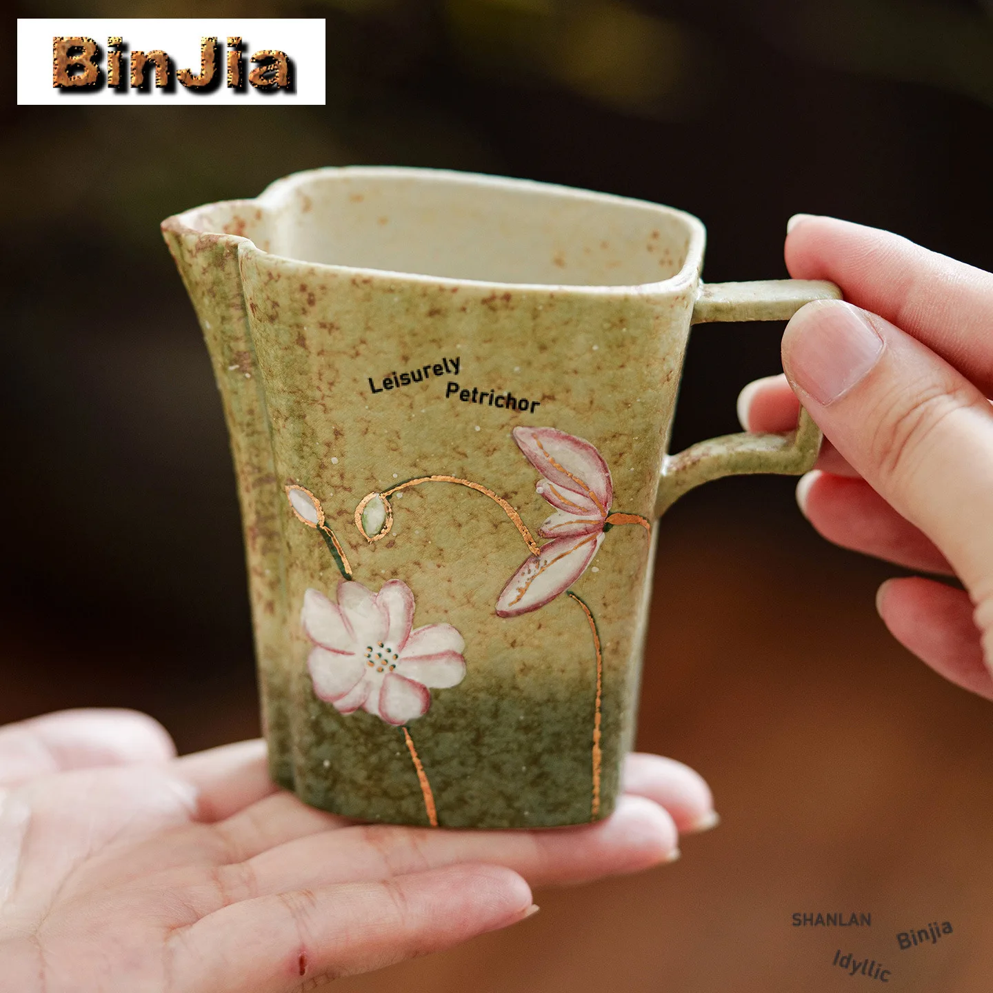 115ml Hand Painted Lotus Tea Pitcher Tea Divider Serving Cup Cha Hai Dispenser Household Justice Cup Fair Mug Tea Items Supplies