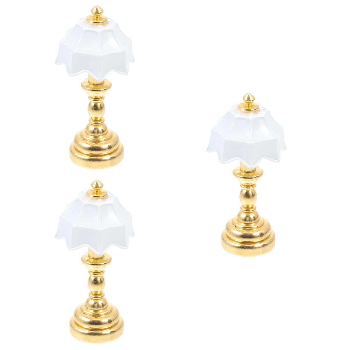 

3 Pcs Dollhouse Table Lamp Mini Decoration Miniature Bedside Light Adornment Creative Desk Furniture Exquisite Model Iron