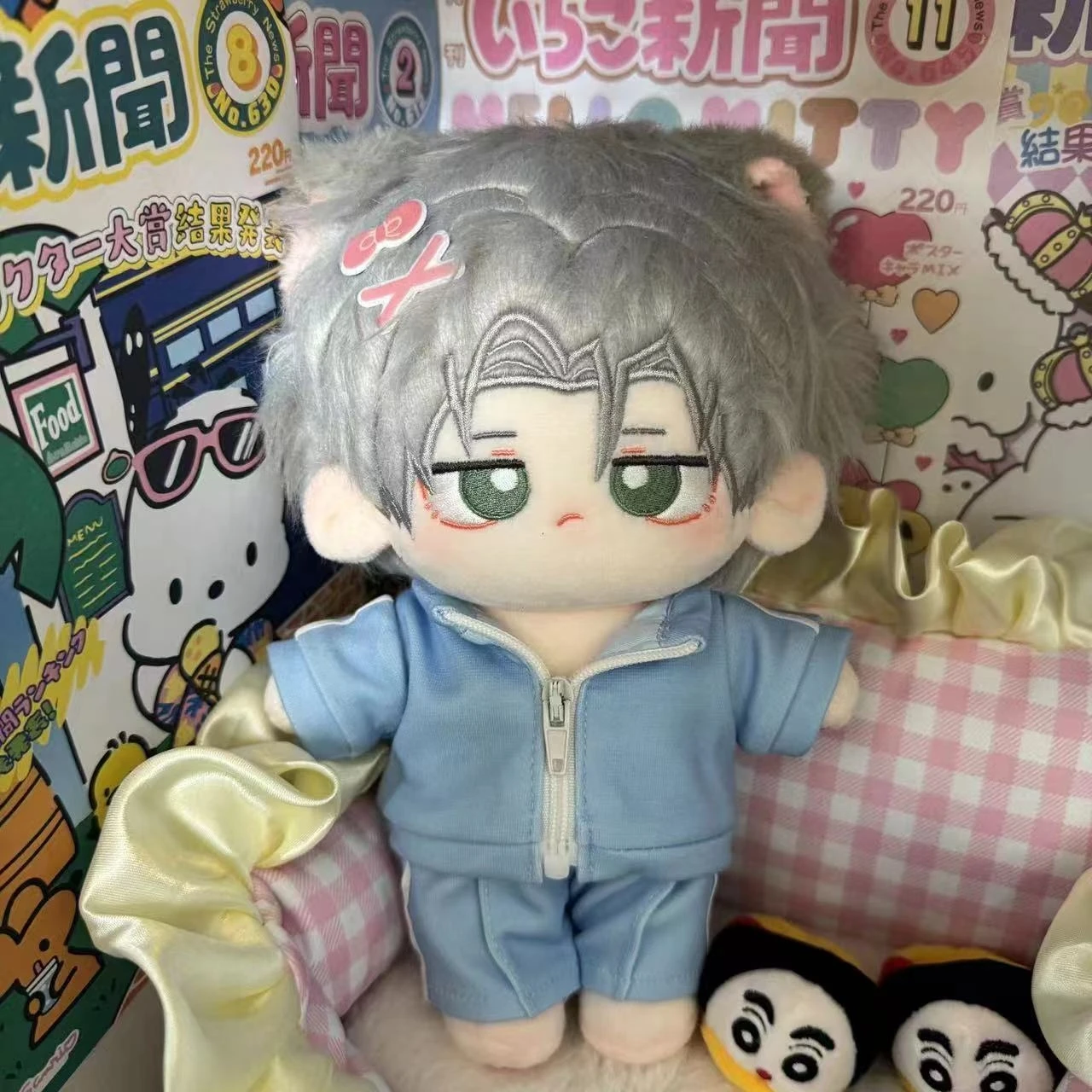 HITMAN REBORN ambito Gokudera Hayato collega attributo 20 cm Bambola di cotone dress-up nuda Ha un scheletro Regalo di compleanno