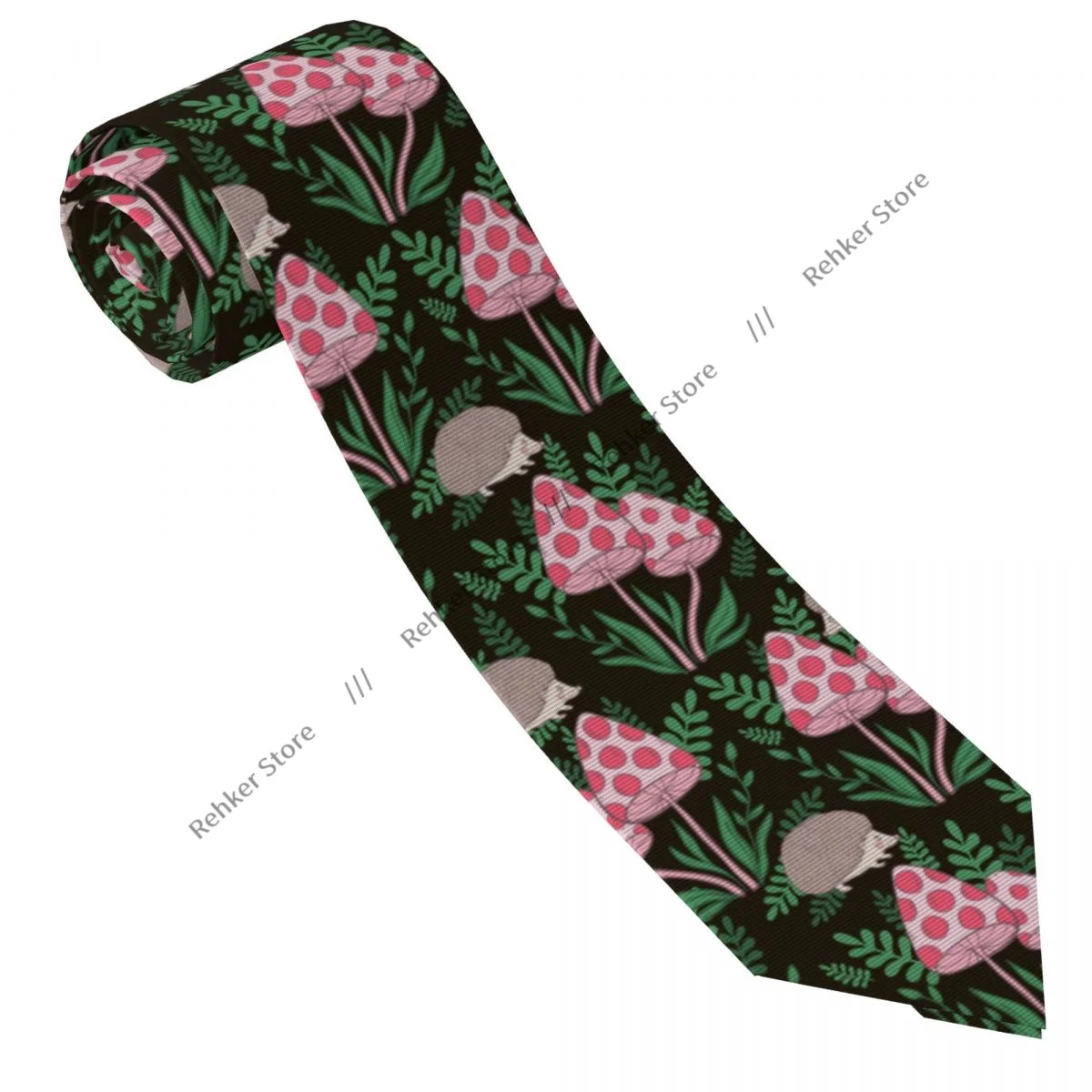 Casual Arrowhead Skinny Mushrooms Grebes And Hedgehog Necktie Slim Tie For Party Formal Tie