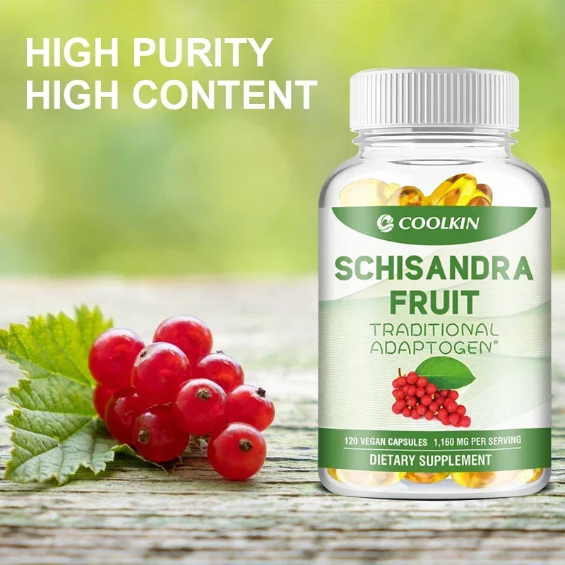 Organic Schisandra Capsules - Reduce Stress, Soothe Emotions, Promote Heart and Cardiovascular Health, Boost Immunity, Non-GMO