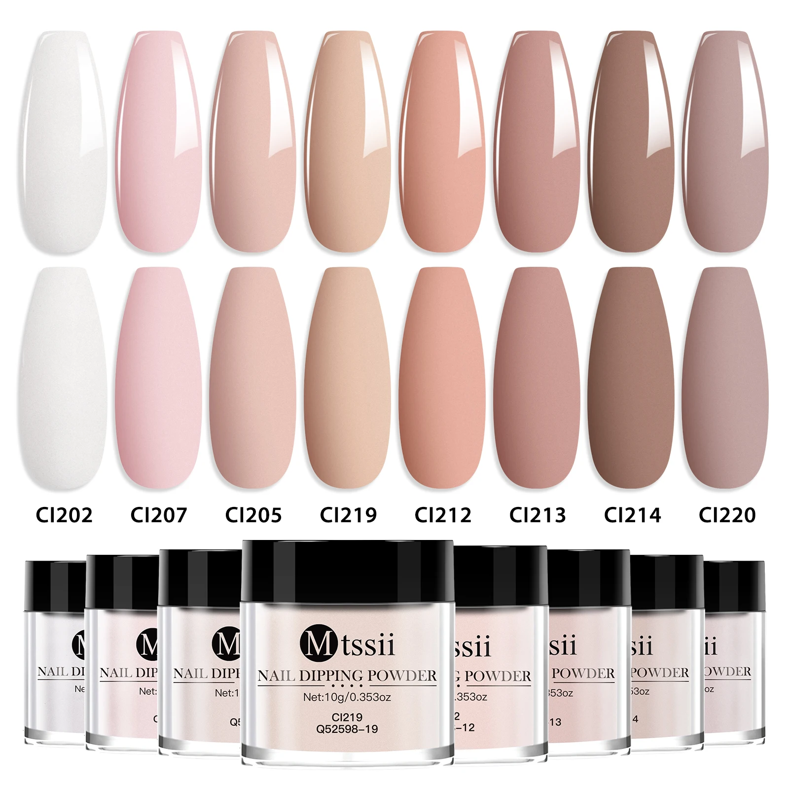 

8pcs 10g Nail Dipping Powder Set Natural Dry No Lamp Cure Nail Art Decoration Nail Glitter Pigment Dust Powder Nail Supplies DIY