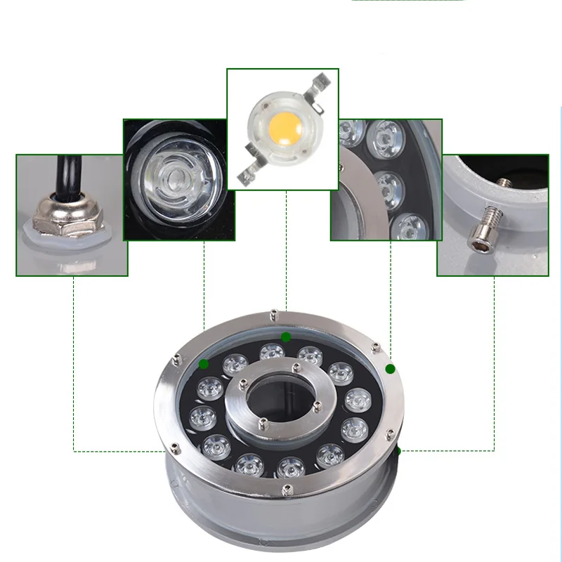 Imagem -06 - Subaquática Led Pool Lights Fountain Light Impermeável Ip68 6w 9w 12w 18w ac 24v Hot Sale