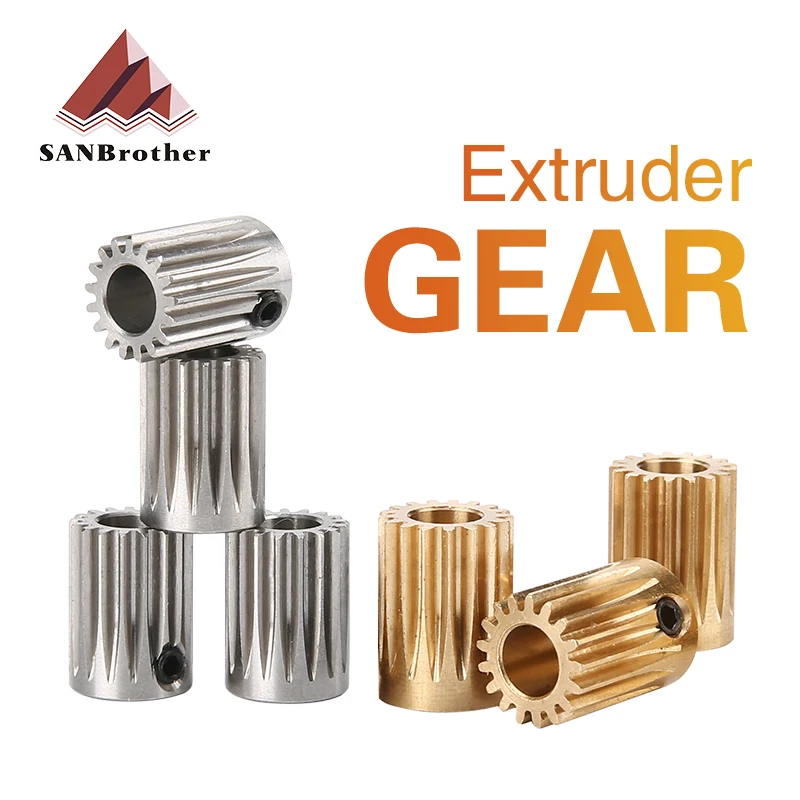

Stainless Steel Pinion Extruder Motor Gear 5mm/0.5M 17T For Extrusion Wheel for 3D Printer Extruder Hotend Upgrade