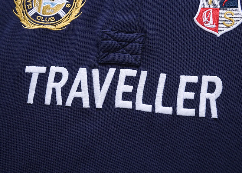 Herren-Poloshirt Argentinien Reisender Baumwolle Stickerei Farbige Nähte Klassisches Modedesign Original-Design Reine Baumwolle Hohe Qualität – Detail 17