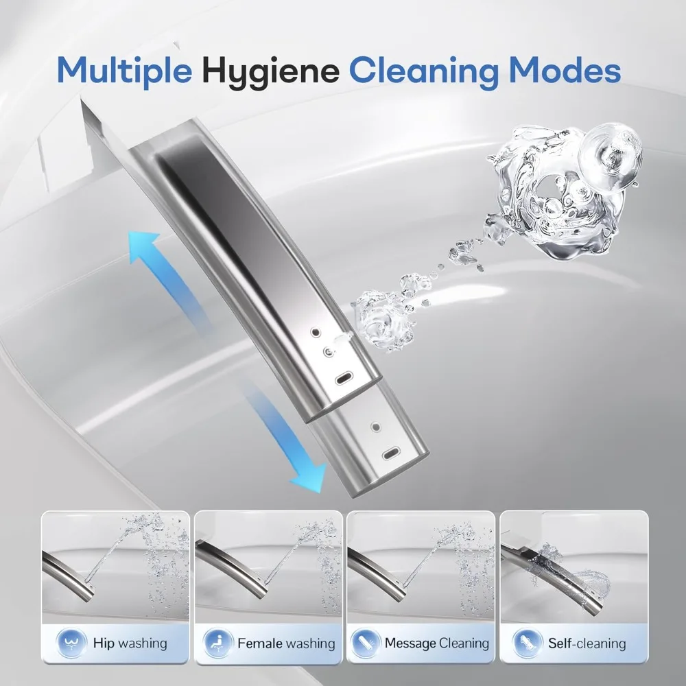 حار بيع! مقعد مرحاض بيديت ذكي ممدود، تسخين فوري من السيراميك، مقعد ساخن، مجفف دافئ، فوهة من الفولاذ المقاوم للصدأ ذاتية التنظيف