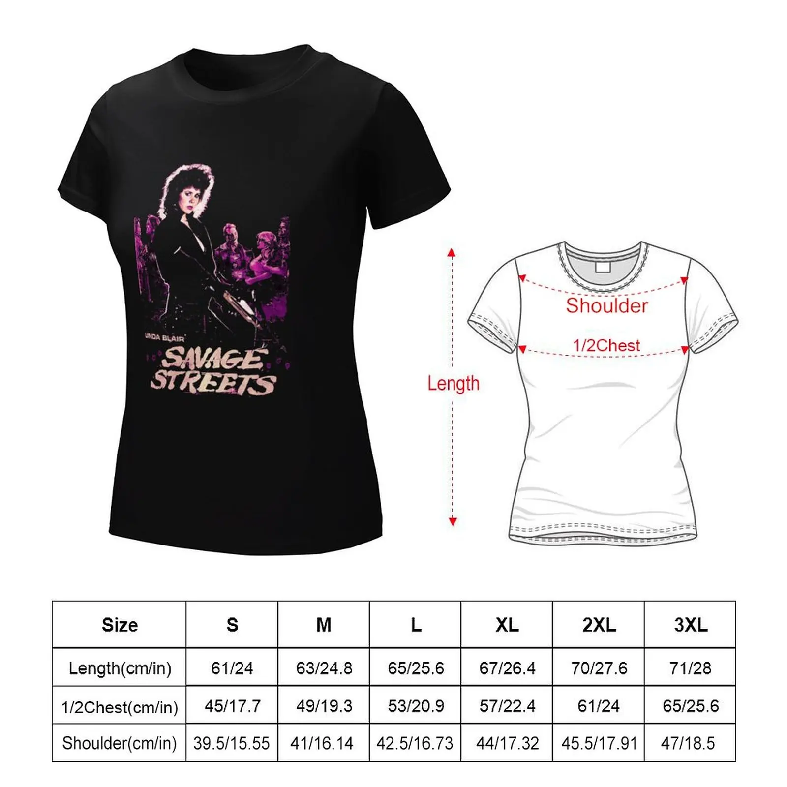 Camiseta feminina Savage Streets, fãs de esportes, roupas femininas personalizadas, 1