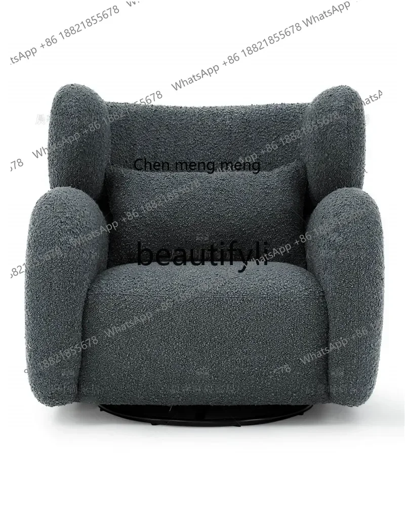 ss8350 SS Nordic light luxury simple small apartment solid wood casual special-shaped lamb wool balcony lazy single sofa chair