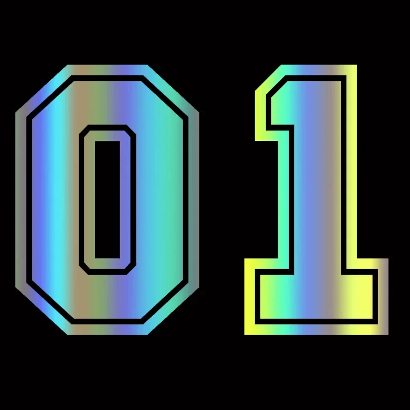15/20/30/40 Cm Number 01 Waterproof Funny Car Vinyl Decal for Auto Stickers Styling on Door Bumper Window Decal Sticker