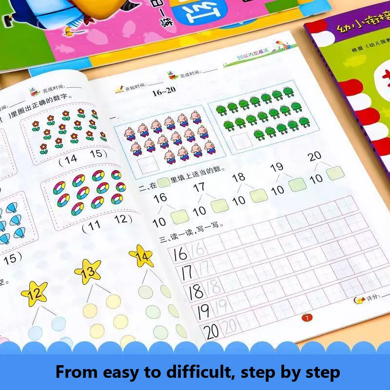 54 Pages Children's Addition and Subtraction Learning Math Students Handwriting Copybook Preschool Mathematics Exercise Book