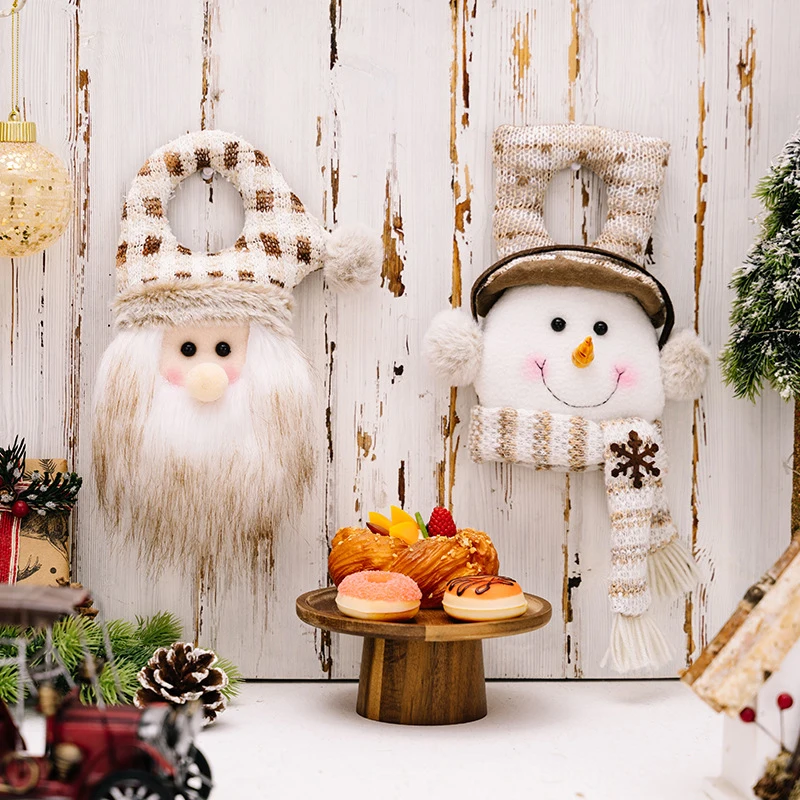 Creative Christmas Door Hanging Cartoon Plush Santa Claus Snowman Elk Pendant Decorative Christmas Wall Window Door Ornaments