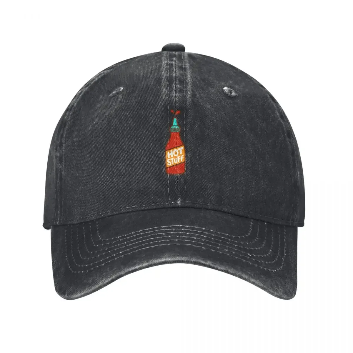 Hot Stuff Hot Sauce Pattern in Black Baseball Cap Anime Hat Hat Man Luxury Golf Cap Women Beach Fashion Men's