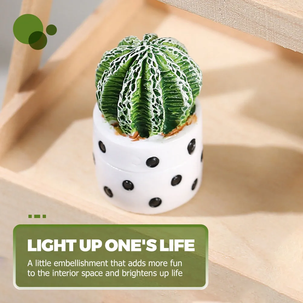 

8 Pcs Plant Cactus Ornament Decoration Small Resin Mini Succulent Plants Artificial