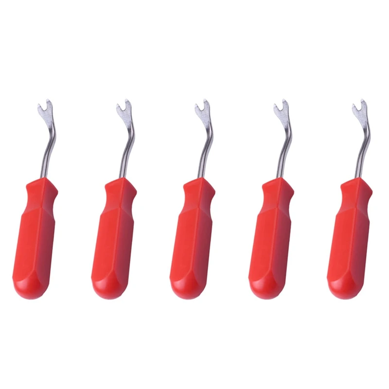 5X Car Door Interior Trim Clip Panel Upholstery Fastener Clip Remover Tool Screwdriver Nail Puller 4 Inch Red