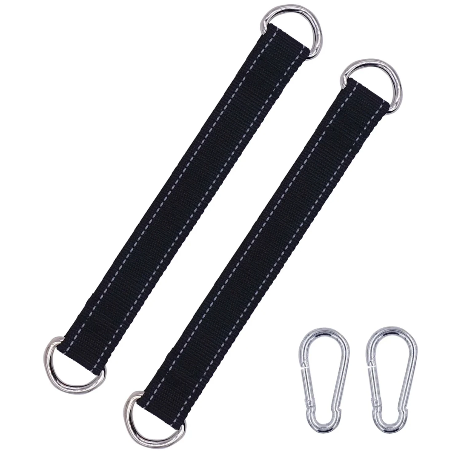 2 PCS 440 Lbs Heavy Duty Hanging Strap with Carabiner Hook  Tree Swing Hammock Fitness  Gym Resistance Band Workout