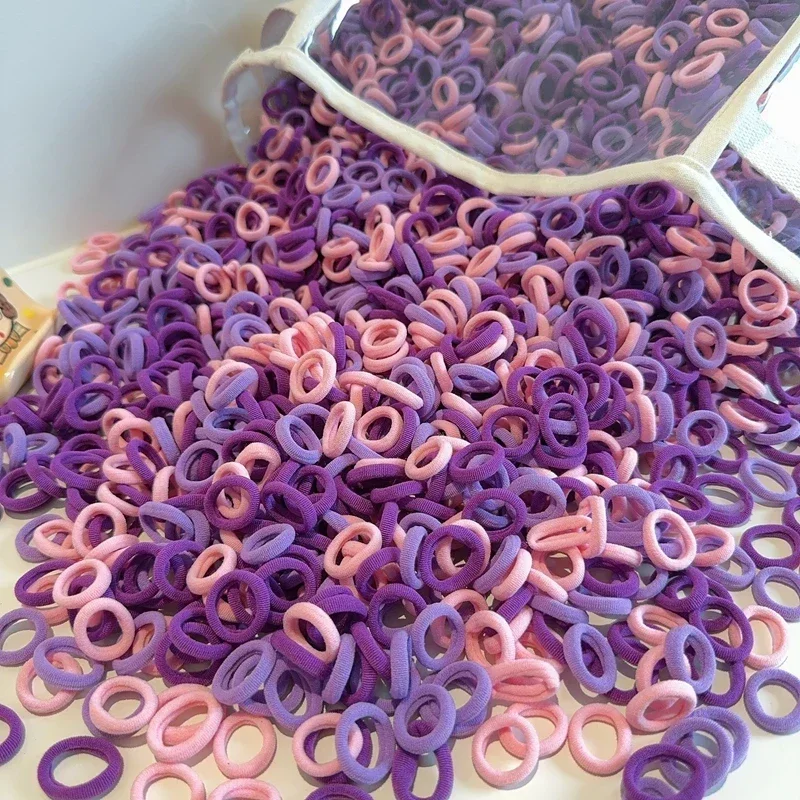 100/300 Stück Haarbänder für Mädchen, buntes Nylon, Scrunchie, Haargummis, Gummiband, Kinder, elastisches Haar, Ligen, Mädchenhaar, Amagi – Detail 3